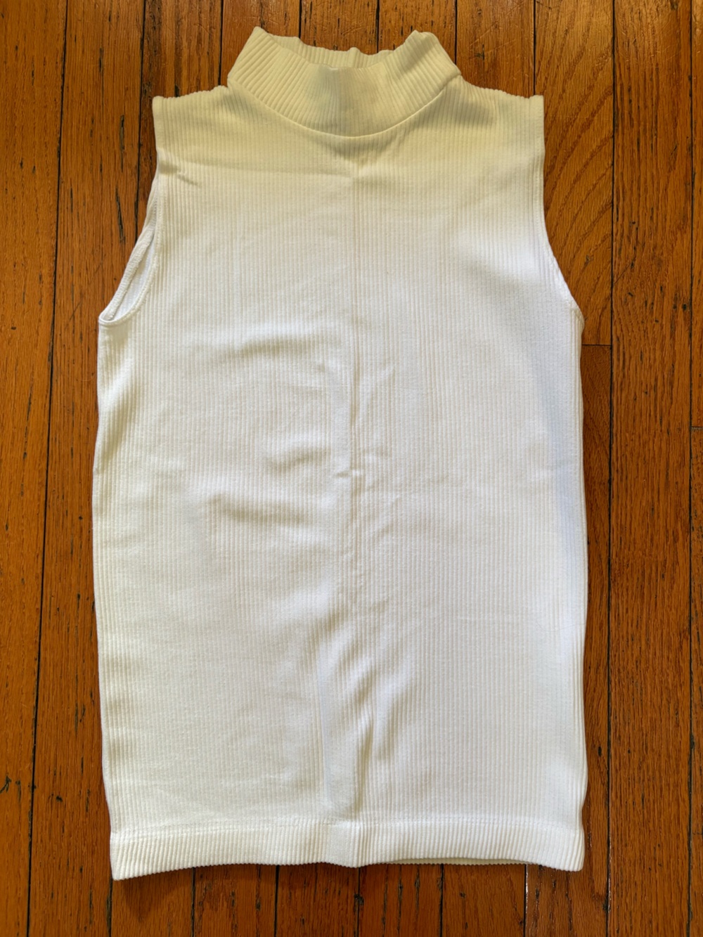Love White Ribbed Crew Neck Top
